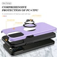 thumbnail image 4 of Allytech iPhone 15 Pro Case 6.1" with Ring Holder Stand, Shockproof PC Shell Back Cover Slim Fit Compatible with Car Mount Bumper Anti-Scratch Phone Case for Apple iPhone 15 Pro - Purple, 4 of 7