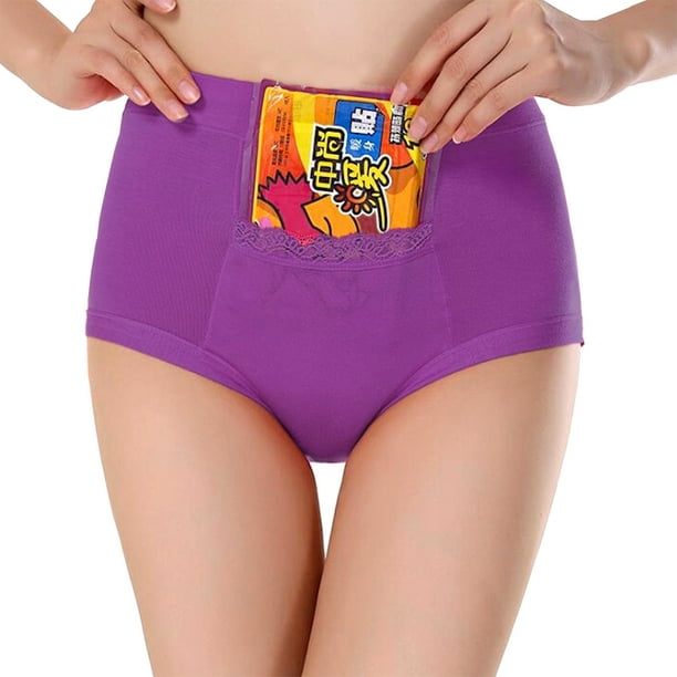 CODE RED Period Panties With Pocket Maternity Postpartum Underwear-Purple-XL  