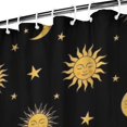 thumbnail image 3 of Black Sun Moon Star Pattern Shower Curtain 72"x84" ,Bathroom Decorative Shower Curtains Set with 12 Hooks,Modern Waterproof Washable Shower Curtain, 3 of 6
