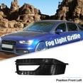 thumbnail image 2 of Unique Bargains Front Left Side Fog Light Grille Bumper Grill Cover for Audi A4 S4 S-line 2013-2015 8K0807681L Black, 2 of 6