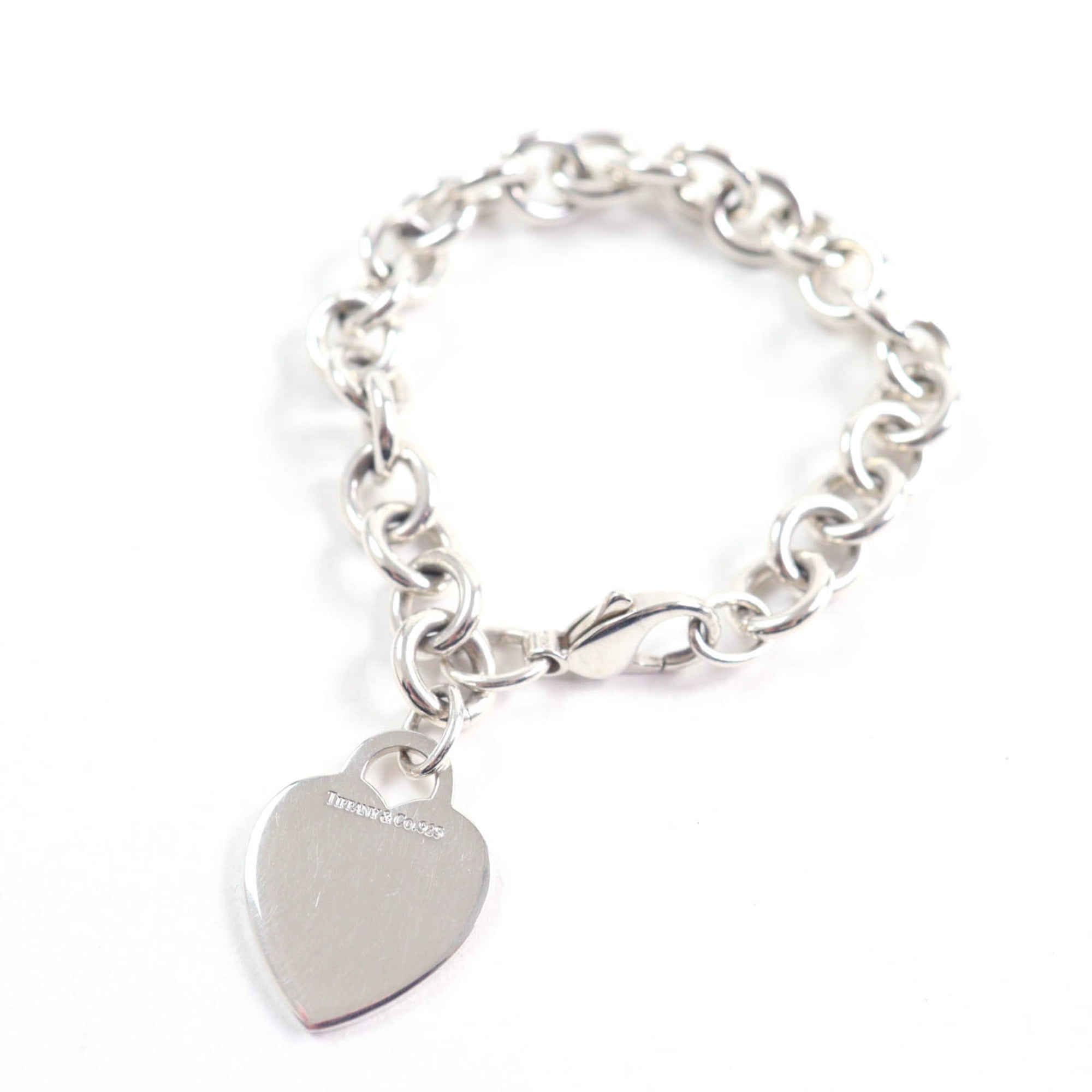 Pre-Owned TIFFANY & Co. Tiffany Heart Tag Bracelet, 925 Sterling Silver, 34.5g,... (Good)