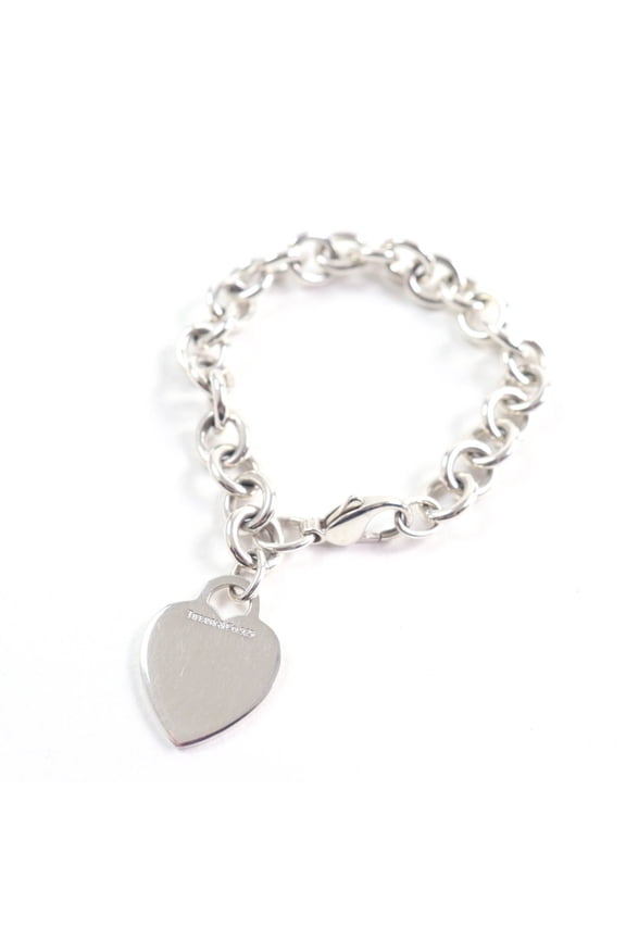 Pre-Owned TIFFANY & Co. Tiffany Heart Tag Bracelet, 925 Sterling Silver, 34.5g,... (Good)