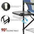 thumbnail image 3 of Ktaxon 31" Oversized Folding Director Chair, Heavy Duty Camping Chairs with Side Table & Cup Holder, Makeup Artist Seating with Storage Bag, Supports 400 lbs, Navy Blue, 3 of 12