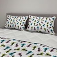 thumbnail image 2 of Tropical Comforter & Sham Bedding Set, Exotic Monochrome Style Pineapples in Triangle Shapes, 3 pcs Duvet Set Microfiber Filling Quilt, 5 Sizes, Charcoal Grey White, by Ambesonne, 2 of 4