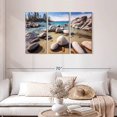 thumbnail image 2 of Elephant Stock Lake Tahoe Landscape Wall Art - Horizontal Multi Panel Canvas - Living Room Wall Decor - Nature Multi Panel - White And Teal Decor - 45" x 28", 2 of 8
