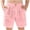 0-Light Pink356, variant on Lullu Boys Cotton Linen Shorts Casual Solid Color Breathable Shorts, Sizes 4-13