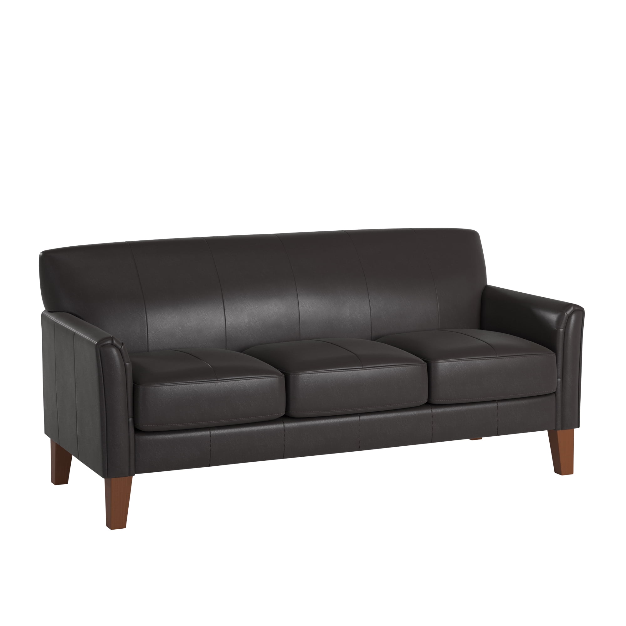 Weston Home Tribeca Sofa, Dark Brown Faux Leather