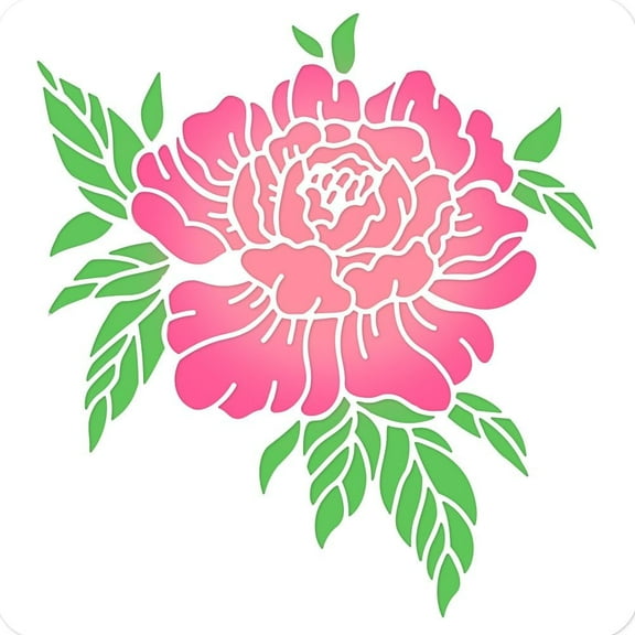 Flower Painting Stencil 11.81x11.81 Inch Reusable Craft Stencils Hollow Out Drawing Painting Template for Painting on Wood Fabric Paper Walls Canvas Furniture