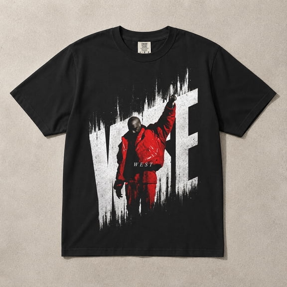 Comfort Colors K@nye West Red Jacket Graphic T-Shirt - Vintage Distressed Hip Hop Streetwear Tee