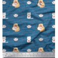 thumbnail image 1 of Soimoi Poly Georgette Fabric Sweet Cat Kids Printed Craft Fabric by The Yard 42 Inch Wide, 1 of 3