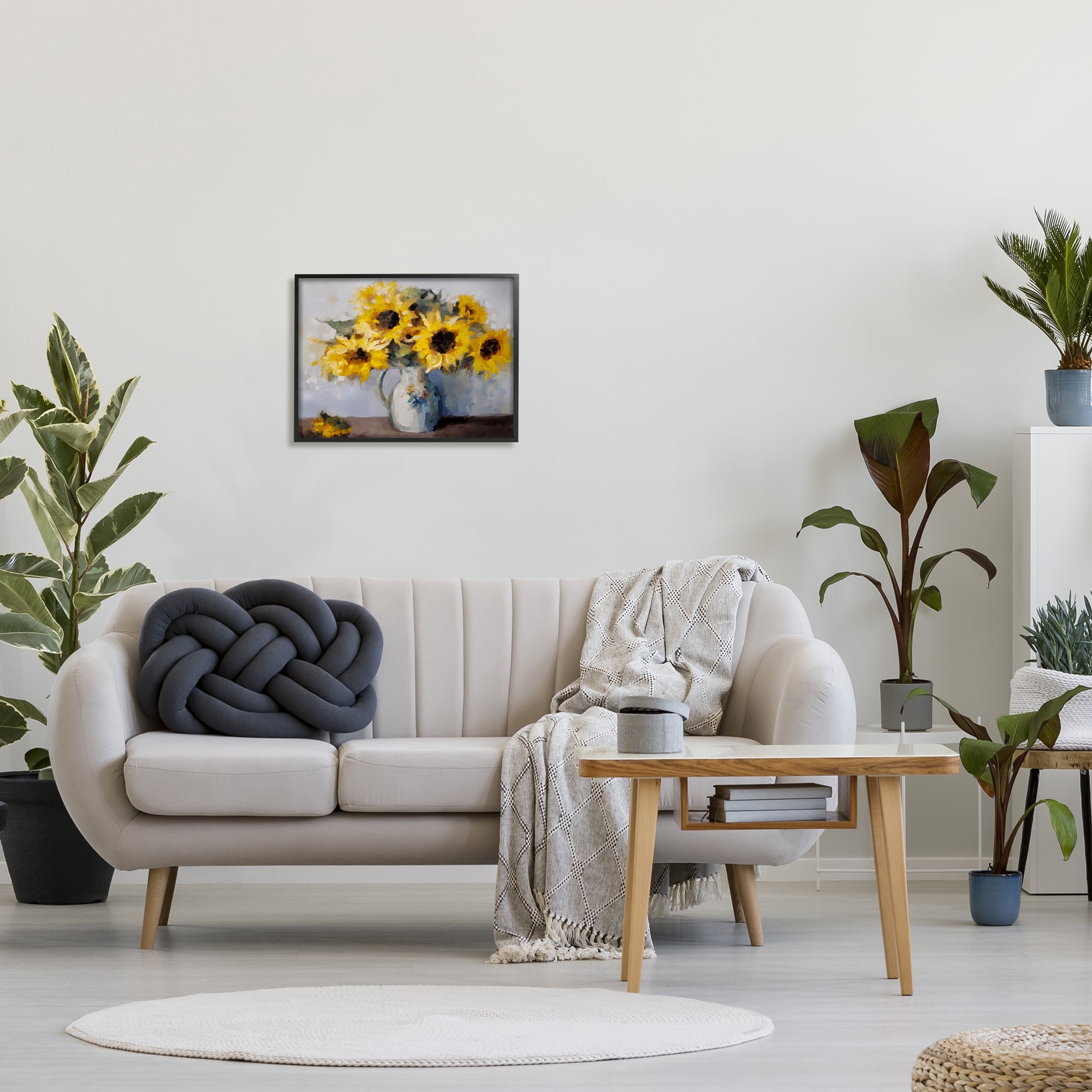 Stupell Industries Traditional Sunflower Bouquet Botanical & Floral Painting Black Framed Art Print Wall Art, 20 x 16