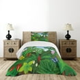 thumbnail image 4 of Ambesonne Plant Quilted Bedspread Set 2 Pcs, Lively Forest Trees, Twin Size, Emerald Multicolor, 4 of 5