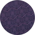 thumbnail image 1 of Ahgly Company Tapis Rond Lavable en Machine Intérieur Transitionnel Violet Pervenche Profond, 3 Pieds Rond, 1 of 7