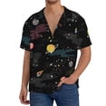 thumbnail image 3 of Balery Galaxy Men's Casual Button Down Shirt Short Sleeve Textured Summer Cuban Beach Shirts-3X-Large, 3 of 7