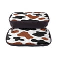 thumbnail image 5 of Lsque Brown Black Cow Printed Big Capacity PU Leather Pencil Case Large Pencil Pouch Stationery Pen Bag Pencil Holder for Teen, 5 of 6