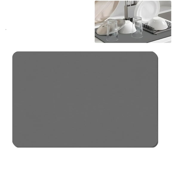 UHIAGREE Absorbent Dish Drying Mat for Kitchen Counter,16” x 24” Coffee Mat for Countertop