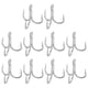 thumbnail image 1 of Ganchos triples de pesca Uxcell 4#, ganchos de pesca triples de alta resistencia de acero al carbono para agua salada, plata 10 piezas, 1 of 6