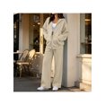 thumbnail image 2 of Zynoxe Womens Sweat Suits 2 Piece Set Zip Up Drawstring Hooded Sweatshirt & Wide Leg Pants Versatile Solid Color Casual Tracksuit Set Fashionable Vacation Outfits for Women with Pockets Khaki 3XL, 2 of 10