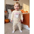 thumbnail image 4 of Loicainy Baby Toddler Boy Girl Halloween Outfits 6 12 18 24 Months 2T 3T 4T Ghost Print Crew Neck Sweatshirt and Pants Clothes Set, 4 of 9