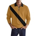 thumbnail image 2 of JIANJIA Mens Polo Shirts Solid Color Lapel Zipper Long Sleeve Regular Fit Business Autumn Winter Tops Streetwear, 2 of 4