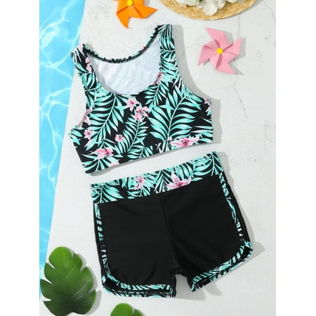 

Toddler Girls Random Tropical Print Bikini Swimsuit Swimwear S221904X Multicolor 5Y(43IN)