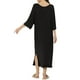 thumbnail image 5 of Camisones de noche para mujeres INSPIRE CHIC, con mangas 3/4, vestido de pijama XL negro, 5 of 6