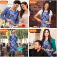 thumbnail image 4 of Pioneer Flower Floral Print Pattern Apron for Women and Men, Cotton Linen Waterproof with Pockets, Adjustable, 33x27 Inch for Kitchen, Gardening, BBQ, Salon, 4 of 6