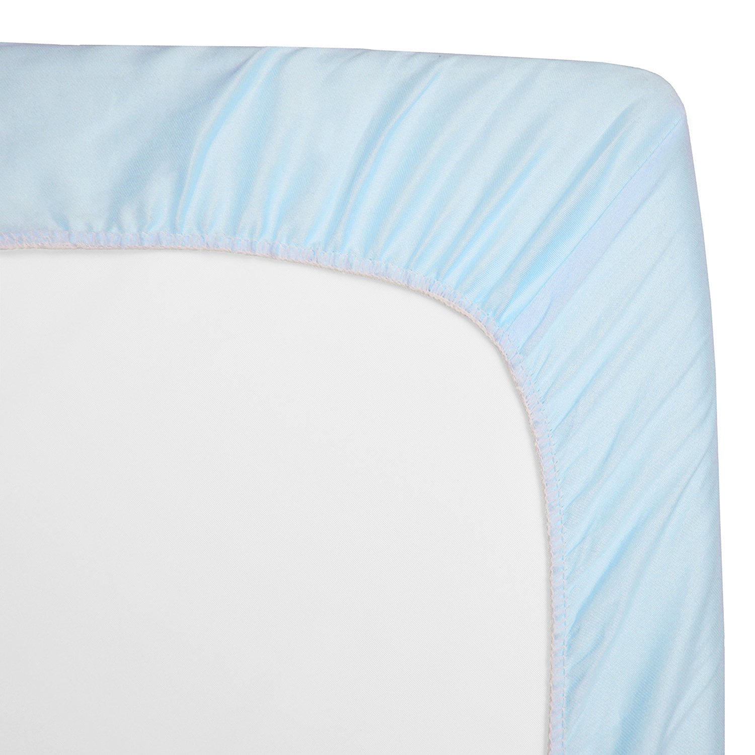 American Baby Company 100% Natural Cotton Percale Fitted Crib Sheet for Standard Crib and Toddler Mattresses, Blue, Soft Breathable, for Boys and Girls