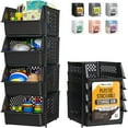thumbnail image 1 of Contenedores de almacenamiento apilables Skywin TidyFriend, paquete de 4, negros, 1 of 7