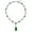 Green, variant on Womens Oval Fashion Collar Necklace with Blue or Green Simulated Gemstone Teardrop