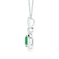 thumbnail image 2 of ANGARA Natural Pear-Shaped Emerald and pave Diamond Halo Pendant in 14K White Gold for Women (Size-8x6mm) | May Birthstone, Birthday, Anniversary, Jewelry Gift for Women | Natural Emerald Necklace, 2 of 7