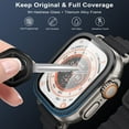 thumbnail image 6 of MSHUN for Apple Watch Ultra 2/Ultra Screen Protector 49mm,9H Tempered Glass + Titanium Alloy Frame, [Keep Original+Bubble Free] [Touch Sensitive] Lightweight Protective Film iwatch 2 Pack, Black, 6 of 7