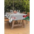 thumbnail image 2 of Outdoor Tablecloth with Umbrella Hole and Zipper, Christmas Grey Rectangle Table Cloth 52x70 Inch Waterproof Tablecloth, Xmas Snowman Birds on Pine Branch Snowflake Picnic Table Cover for Patio, 2 of 7