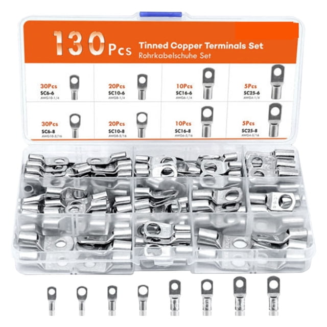 unbranded 130Ud Terminales Aislados Para Cable En Ambientes Automotrices Color Plata