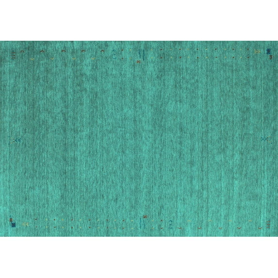 Ahgly Company Indoor Rectangle Abstract Turquoise Blue Contemporary Area Rugs, 8' x 12'