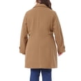 thumbnail image 3 of Agnes Orinda Women's Plus Size Notched Lapel Elegant Fall Winter Overcoat 4X Camel, 3 of 6