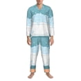 thumbnail image 3 of Salouo Bathtub with Soap Bubbles Print Button-Front Long Sleeve Pajama Set for Men, Soft 2Pjs Men's Long Sleeve Sleepwear-Large, 3 of 7