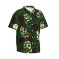 thumbnail image 2 of Uemuo Camouflage Skull Printed Regular Fit Short Sleeve Casual Hawaiian Shirt for Men,Aloha shirt,Tropical shirt,Floral print shirt,Vacation Beach shirt-X-Large, 2 of 9