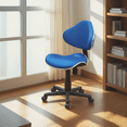 thumbnail image 2 of JJS Home Office Low Back Computer Executive Chair, Ergonomic Mesh Chair with Extra Large Base and Pads,BLUE, 2 of 6