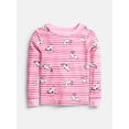 thumbnail image 2 of Wonder Nation Girls' Snug Fit Cotton Pajama Top and Pants Set, 2-Piece, Sizes 4-10, 2 of 3