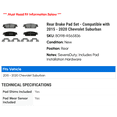 thumbnail image 2 of Rear Brake Pad Set - Compatible with 2015 - 2020 Chevy Suburban 2016 2017 2018 2019, 2 of 2