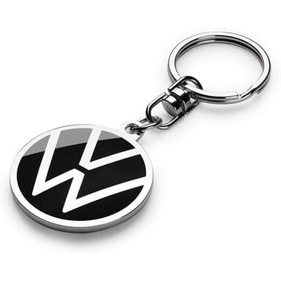 Volkswagen 000087010BQ - Keychain with the new VW logo, adult, black, diameter 37 mm