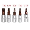 thumbnail image 2 of 5Pcs Torx Screwdriver Bits 1/4 Inch Drive Socket Head Tools T15 T20 T25 T30 T40, 2 of 9