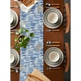 thumbnail image 2 of nqOlkjepod Blue Garden Table Runner 120 Inches Long Farmhouse Dress Scarves, Modern Art Building Trees Boat Landscape Dining Tablerunner for Coffee Table/Kitchen Island/Party Décor, 13" x 120", 2 of 8