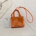 thumbnail image 3 of Bolsa De Hombro Bolso de mano para mujer, de piel sintética, acolchado, informal, para mujer, para niñas (naranja) Likrtyny Para Estrenar, 3 of 9