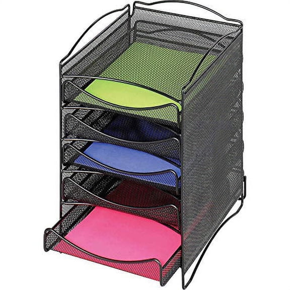 Safco Products 9432BL Onyx Mesh Literature Organizer, 5 Drawer, Black