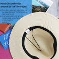 thumbnail image 5 of Women Straw Panama Hat Travel Fedora Beach Sun Hat Summer Wide Brim Straw Roll up Hat UPF 50+, 5 of 5