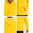 thumbnail image 1 of Sudadera con capucha y forro de felpa para hombre Sudaderas con capucha de manga larga sólida con bolsillo Amarillo grande, 1 of 5