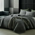 thumbnail image 3 of Warmdern Juego De Edredón De Terciopelo De Lujo Tamaño Queen Con Punto De Cruz, Edredones De Terciopelo A Rayas, Juego De Cama De Terciopelo Suave Y Ligero Con 2 Fundas De Almohada Para Todas Las Esta, 3 of 5