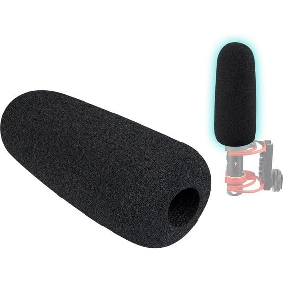 SOULWIT 2Pcs Microphones Pop Filter for RĂ˜DE(Rode) VideoMic NTG, Protective Mic Cover Windscreen Foam - Black